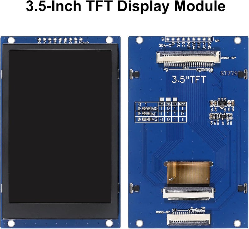 XIITIA 2pcs 3.5" SPI TFT LCD Display Module 320x480 RGB LCD Screen 3.3V ST7796 Drive SPI Interface 8pin Full Color for Arduino DIY - Image 2